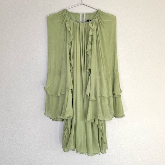 Mango Dresses & Skirts - Mango Light Green Ruffled Dress